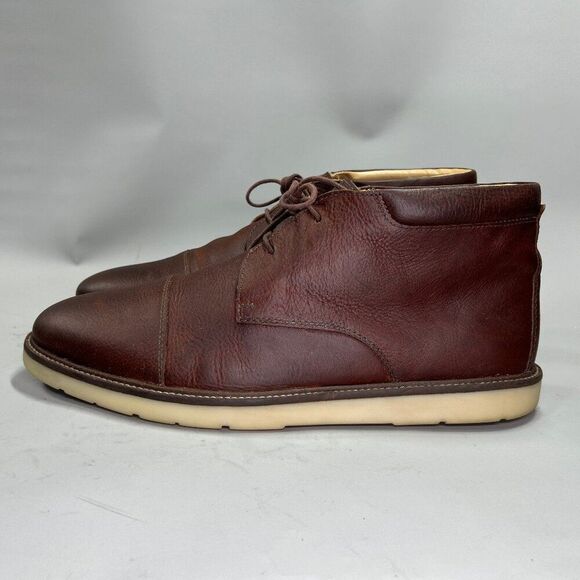 Clarks Grandin Top Chukka‎ Boots Men\'s 13 Brown Leather Cap Toe Lace Up Casual main image 9